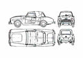 Blueprint Datsun Fairlady 212 SPL Cabriolet 1961 A4 Photo Print