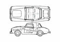 Blueprint Datsun Fairlady 213 SPL Cabriolet 1962 A4 Photo Print