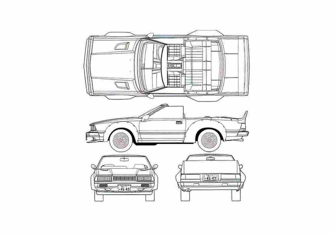 Blueprint Datsun Gazelle Convertible Cabriolet A4 Photo Print