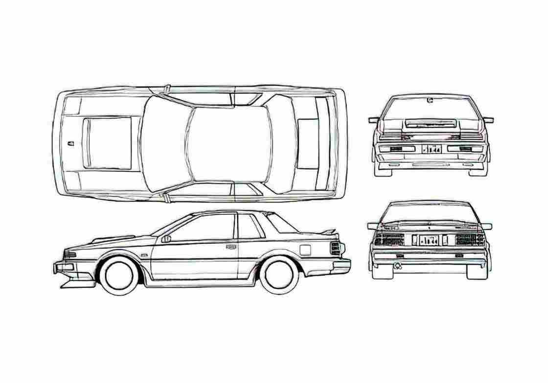 Blueprint Datsun Gazelle Coupe Turbo RS Coupe 1979 A4 Photo Print