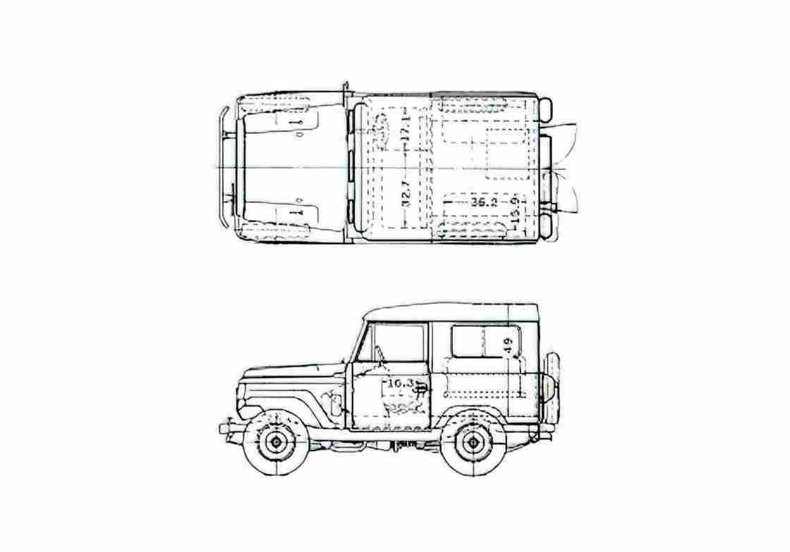 Blueprint Datsun Patrol L60 Wagon 1963 A4 Photo Print