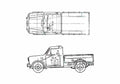 Blueprint Datsun Pick up 211plg Pick up 1960 A4 Photo Print
