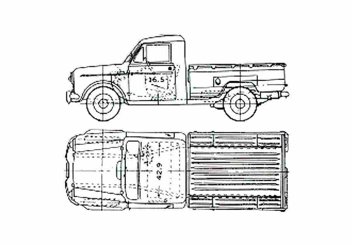 Blueprint Datsun Pick up 223lg Pick up 1962 A4 Photo Print