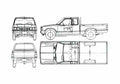 Blueprint Datsun Pick up 521l Pick up 1979 A4 Photo Print