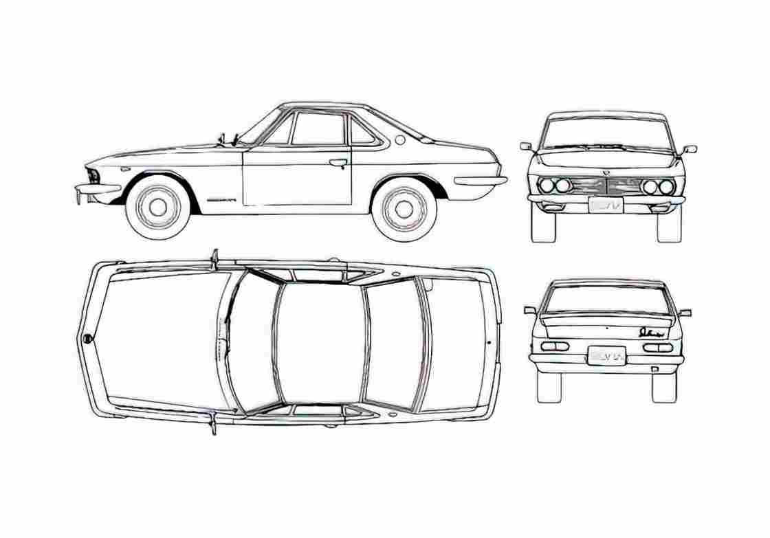 Blueprint Datsun Silvia 1600 coupe csp311 Coupe 1965 A4 Photo Print