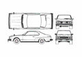 Blueprint Datsun Skyline 240k gt es Coupe 2000 A4 Photo Print