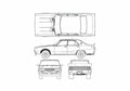 Blueprint Datsun Skyline GTX Sedan 1974 A4 Photo Print