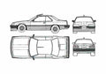 Blueprint Datsun Skyline R30 Coupe 1982 A4 Photo Print