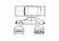 Blueprint Datsun Skyline Sedan 1979 A4 Photo Print