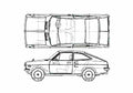 Blueprint Datsun Sunny 1200 deluxe Coupe 1972 A4 Photo Print