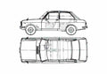 Blueprint Datsun Sunny 2 door Hatchback 1965 A4 Photo Print