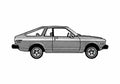 Blueprint Datsun Sunny 210 3 door Hatchback 1979 A4 Photo Print