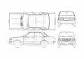 Blueprint Datsun Violet 160J Hatchback 1978 A4 Photo Print