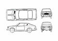 Blueprint Datsun Violet 710 Coupe 1975 A4 Photo Print