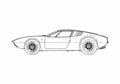Blueprint De Tomaso Mangusta Coupe 1967 A4 Photo Print
