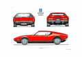 Blueprint De Tomaso Pantera Coupe 1970 A4 Photo Print