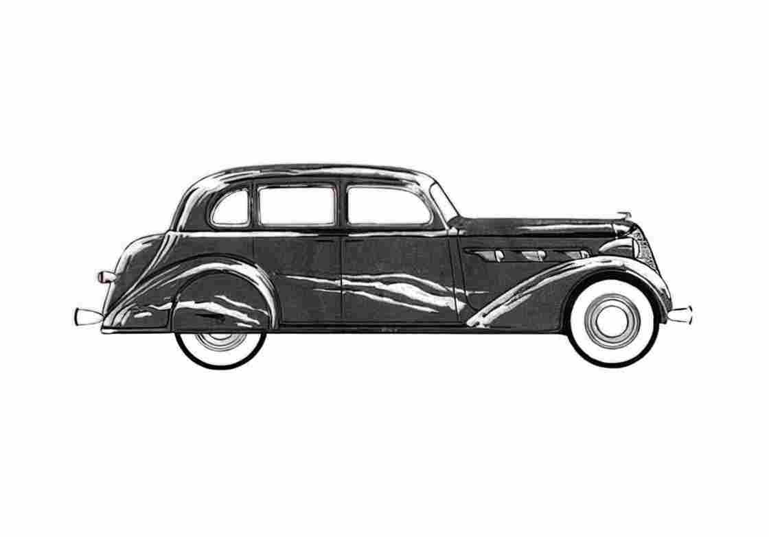 Blueprint DeSoto Airstream Sedan 1936 A4 Photo Print