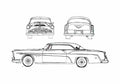 Blueprint DeSoto Fireflyte Sportsman Hardtop Coupe 1955 A4 Photo Print