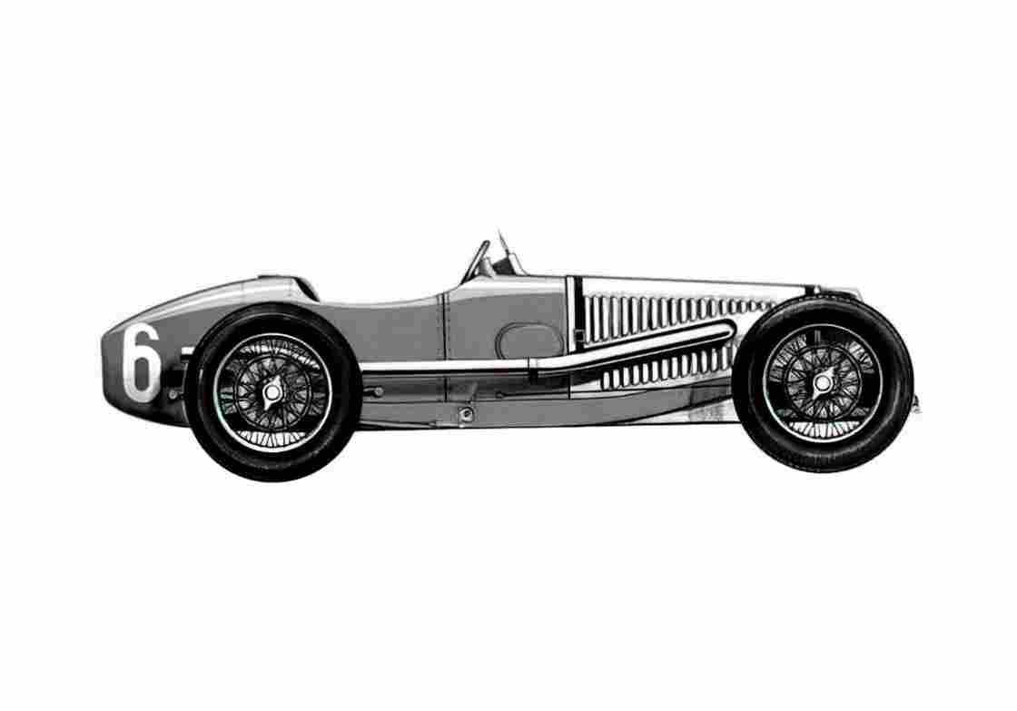 Blueprint Delage 1500 GP OW 1926 A4 Photo Print