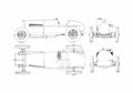 Blueprint Delage 5L Cabriolet 1928 A4 Photo Print