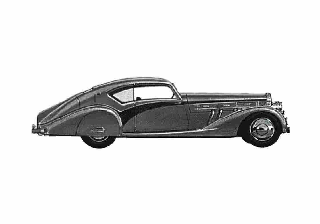 Blueprint Delage D8 120 Coupe 1936 A4 Photo Print