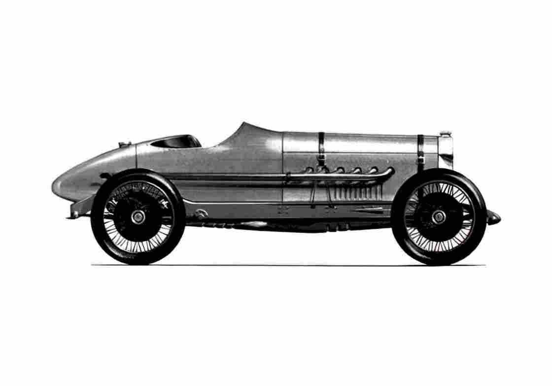 Blueprint Delage V12 106L Land Speed Rekord Car OW 1924 A4 Photo Print