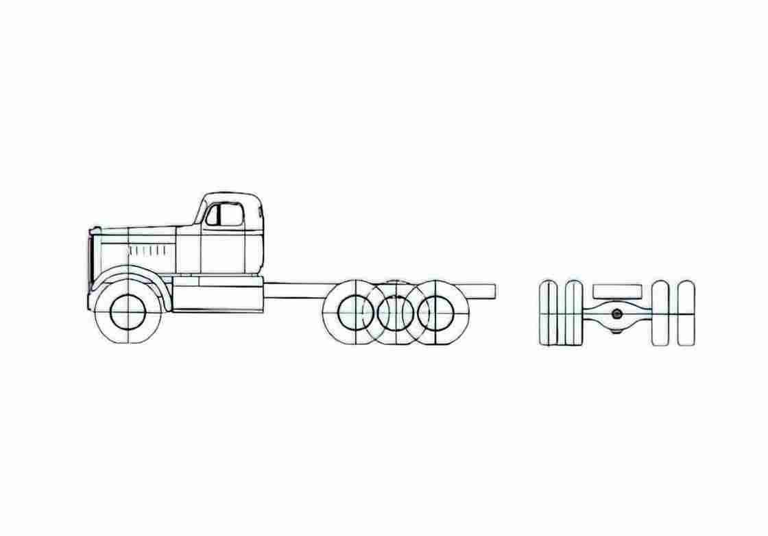 Blueprint Diamond Reo T950 Truck A4 Photo Print
