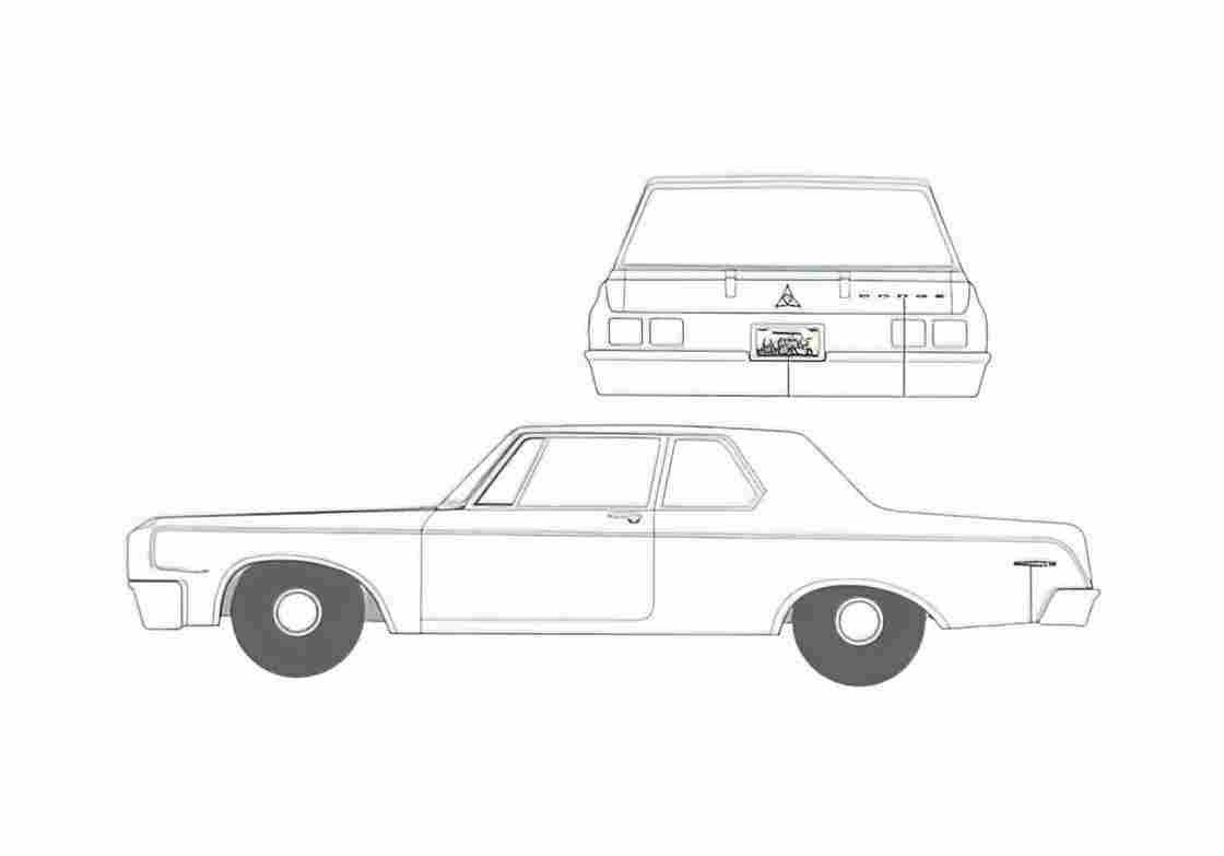 Blueprint Dodge 330 Coupe 1963 A4 Photo Print