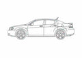 Blueprint Dodge Avenger RT Sedan 2007 A4 Photo Print
