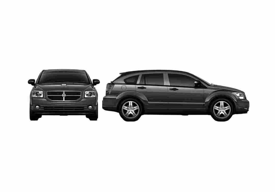 Blueprint Dodge Caliber SUV 2006 A4 Photo Print