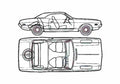 Blueprint Dodge Challenger Coupe 1972 A4 Photo Print