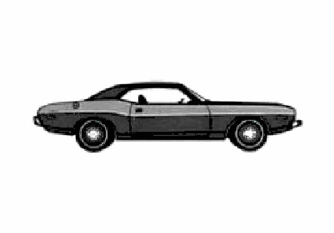 Blueprint Dodge Challenger Coupe 1973 A4 Photo Print