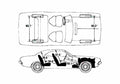 Blueprint Dodge Challenger Coupe 1974 A4 Photo Print