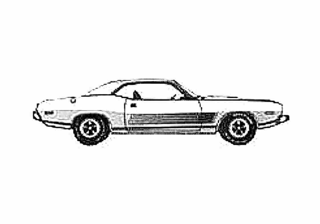 Blueprint Dodge Challenger Rallye Coupe 1973 A4 Photo Print