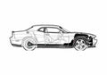 Blueprint Dodge Challenger SRT8 Coupe 2008 A4 Photo Print