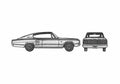 Blueprint Dodge Charger Coupe 1967 A4 Photo Print