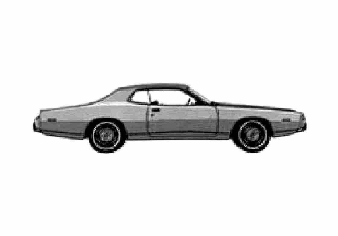Blueprint Dodge Charger Coupe 1973 A4 Photo Print