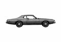 Blueprint Dodge Charger Coupe 1974 A4 Photo Print