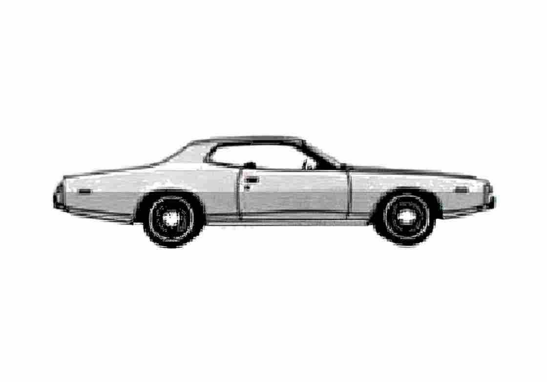 Blueprint Dodge Charger Hardtop Coupe 1973 A4 Photo Print