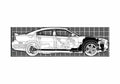 Blueprint Dodge Charger RT Sedan 2011 A4 Photo Print