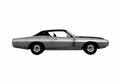 Blueprint Dodge Charger Rallye Coupe 1972 A4 Photo Print
