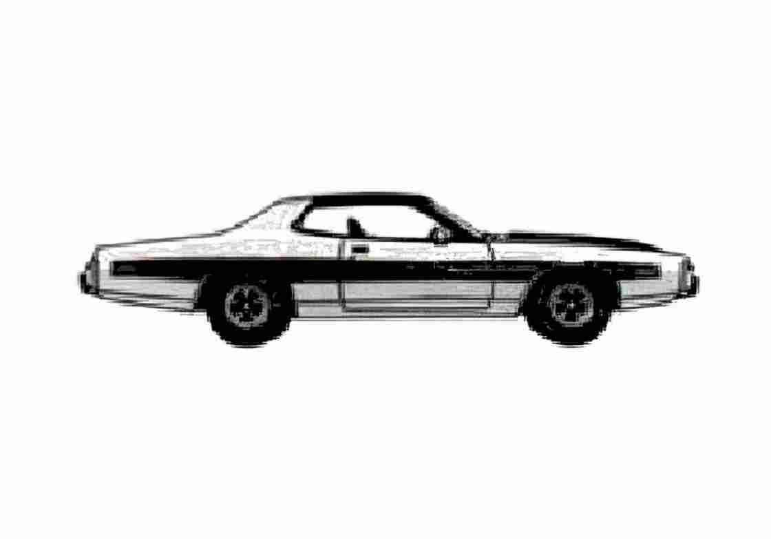Blueprint Dodge Charger Rallye Hardtop Coupe 1973 A4 Photo Print