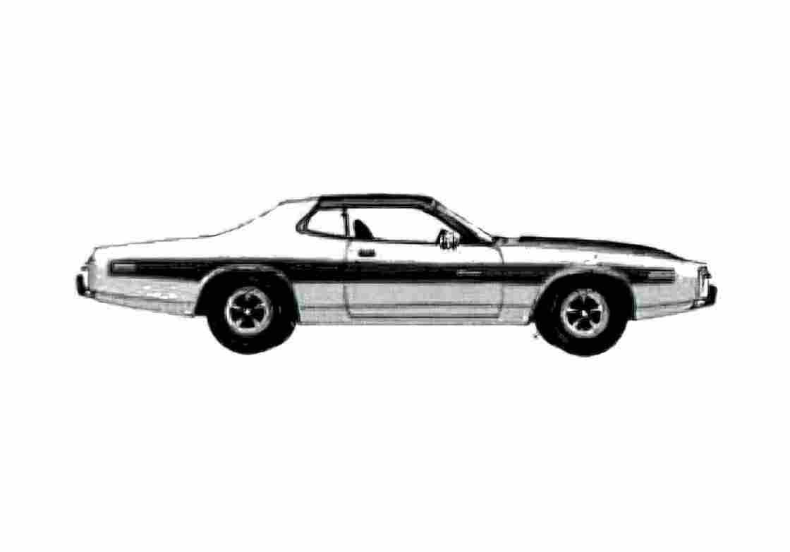 Blueprint Dodge Charger Rallye Hardtop Coupe 1974 A4 Photo Print