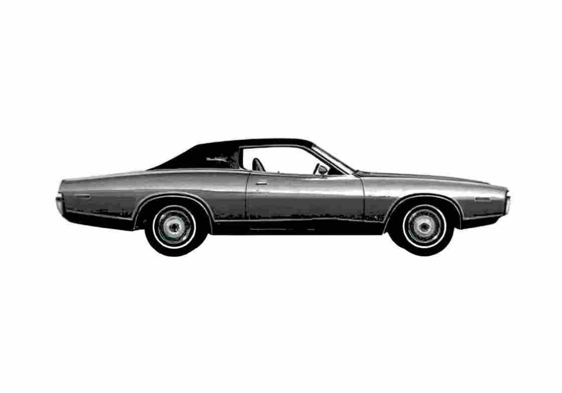 Blueprint Dodge Charger SE Coupe 1972 A4 Photo Print