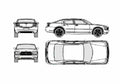 Blueprint Dodge Charger Sedan 2005 A4 Photo Print