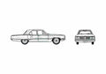 Blueprint Dodge Coronet 4 door Sedan 1967 A4 Photo Print