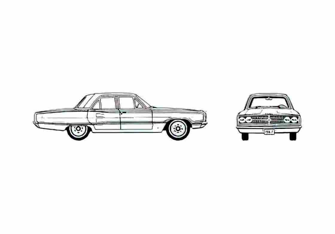 Blueprint Dodge Coronet 4 door Sedan 1967 A4 Photo Print