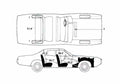 Blueprint Dodge Coronet 4 door Sedan 1972 A4 Photo Print