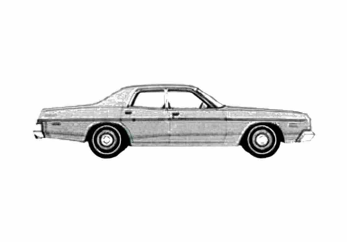 Blueprint Dodge Coronet Custom Sedan 1974 A4 Photo Print