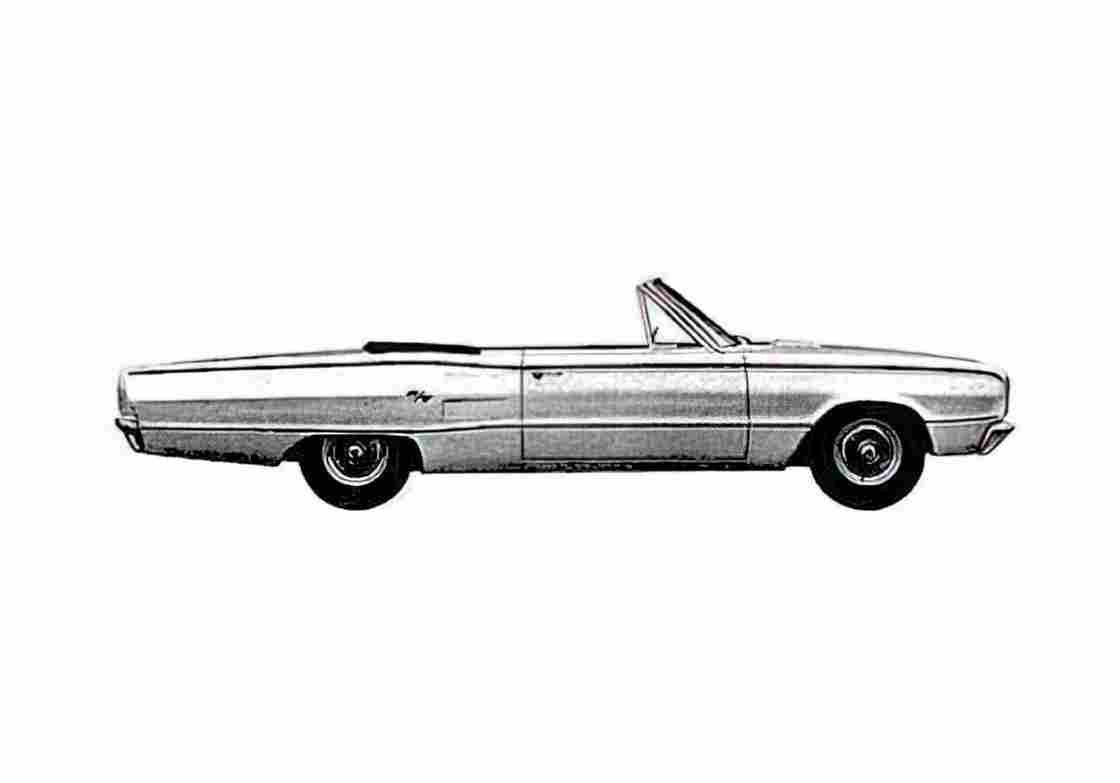 Blueprint Dodge Coronet RT Cabriolet 1967 A4 Photo Print